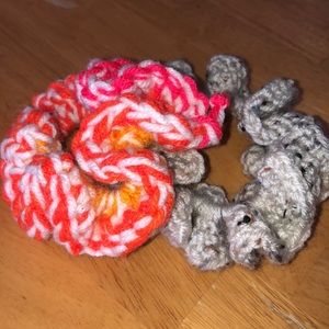 hand crocheted hair scrunchies